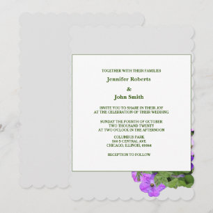 Invitación Boda de gris violeta violeta verde azulado de colo