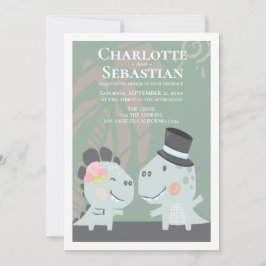 Invitación Boda de Groom de Novia de Dinosaurio Moderno