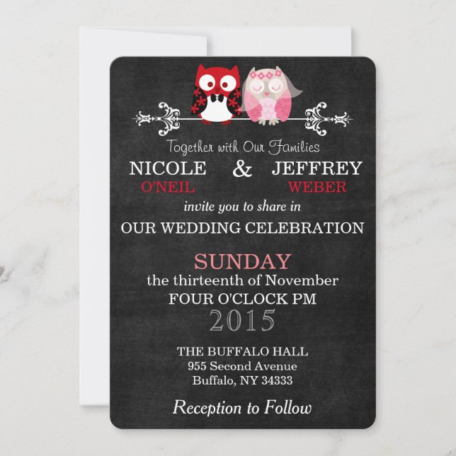 Invitación Boda de Groom, Novia Rústica y Negra (Anverso)