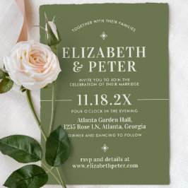 Invitación Boda de Groovy Green Retro 70