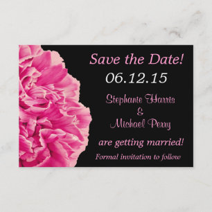 Invitación Boda de Guardar la Fecha Dramática Rosa Peonía