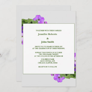 Invitación Boda de Guay violeta verde violeta morado