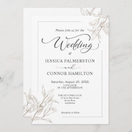 Invitación Boda de guión de caligrafía simple elegante