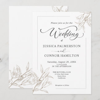 Invitación Boda de guión de caligrafía simple elegante