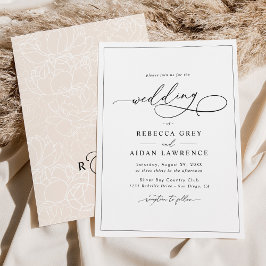 Invitación Boda de guión de caligrafía simple elegante
