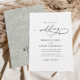 Invitación Boda de guión de caligrafía simple elegante