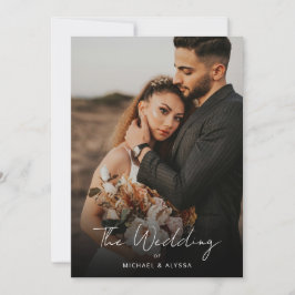 Invitación Boda de guión de escritura de imágenes mínimo clás
