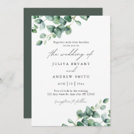Invitación Boda de guión de Greenery Eucalyptus