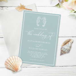 Invitación Boda de guión de la playa de vidrio marino costero