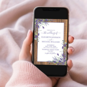 Invitación Boda de guion de madera de Eucalyptus