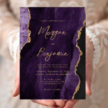 Boda de guión de Moda de agata morado moderno