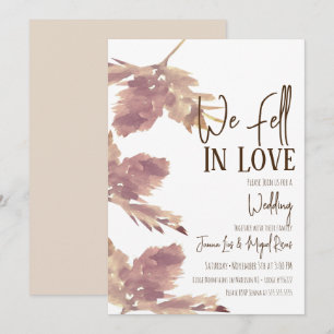 Invitación Boda de guión de otoño de hoja de acuarela