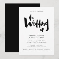 Boda de guión de pincel negro moderno de negrita