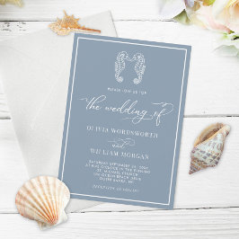 Invitación Boda de guión de playa costera de caballito de mar