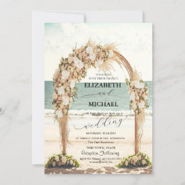 Invitación Boda de guión de Rosas de Beach Wedding Arbor