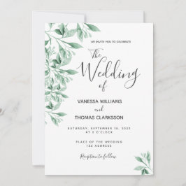 Invitación Boda de guión de vegetación botánica