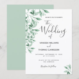 Invitación Boda de guión de vegetación botánica