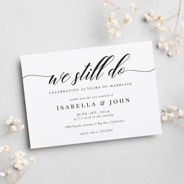 Invitación Boda de guión elegante clásico promete renovación (Subido por el creador)