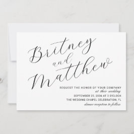 Invitación Boda de guión elegante foto minimalista moderna