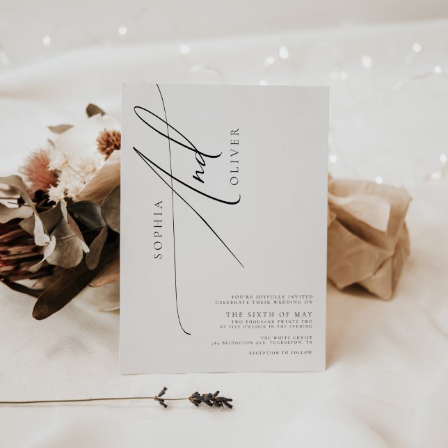 Invitación Boda de guión elegante y moderno (Subido por el creador)