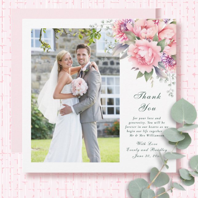 Invitación Boda De Guión Floral De Esmeralda Rosa Gracias (Subido por el creador)