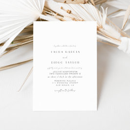 Invitación Boda de guión gris blanco