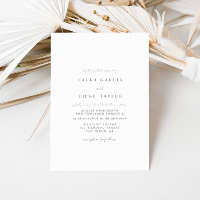 Invitación Boda de guión gris blanco (Subido por el creador)