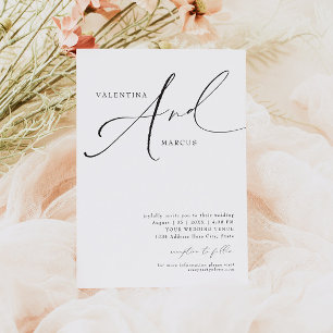 Invitación BODA de guión Minimalista elegante de VALENTINA