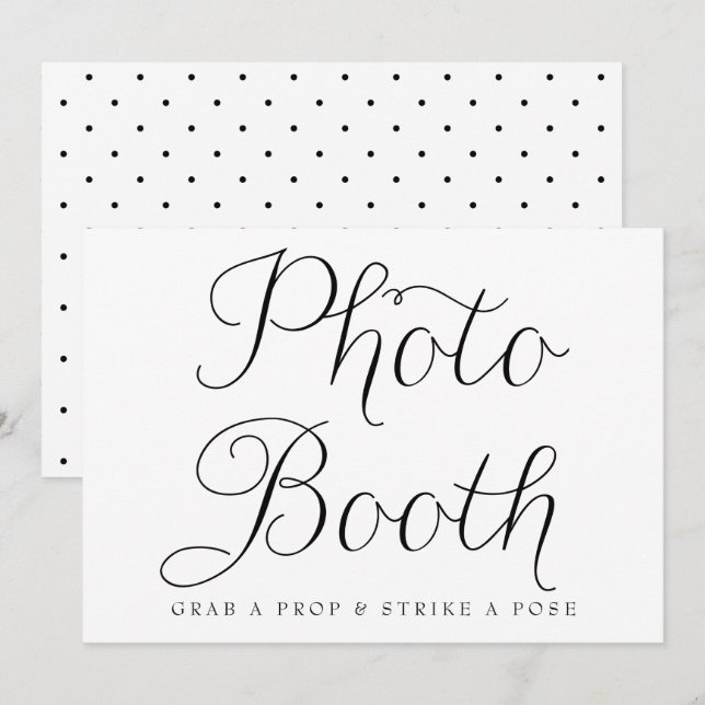 Invitación Boda de guión negro Rótulo de cuerpo fotográfico (Anverso / Reverso)