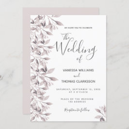 Invitación Boda de guión rosa botánico