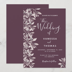 Invitación Boda de guión rosa botánico de Cassis