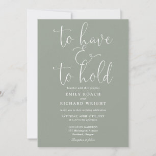 Invitación Boda de guion verde menta para tener y poseer