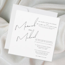 Invitación Boda de guiones blancos y negros de Moda moderna