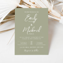 Boda de guiones de caligrafía mínima verde sage