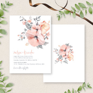 Invitación Boda de guiones de escritura a mano con color de a