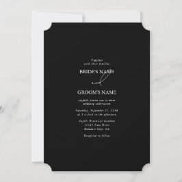 Invitación Boda de guiones de firma de caligrafía en blanco y