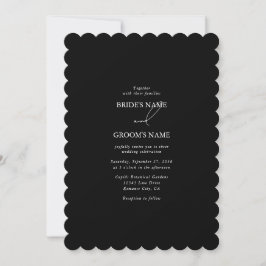 Invitación Boda de guiones de firma de caligrafía en blanco y