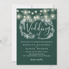 Invitación Boda de guiones de la Cadena Verde Esmeralda