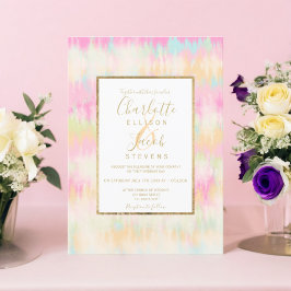 Invitación Boda de guiones de oro de moda hippie pastel de ti