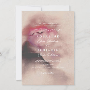 Invitación Boda de guiones de paisajes de las montañas de oto