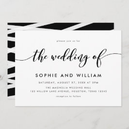 Invitación Boda de guiones de Relax en blanco y negro