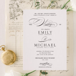 Invitación Boda de guiones elegante y clásico moderno