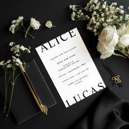 Invitación Boda de guiones elegantes de diseño ultramoderno