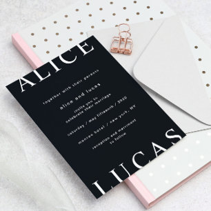 Invitación Boda de guiones elegantes de diseño ultramoderno