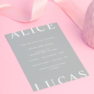 Invitación Boda de guiones elegantes de diseño ultramoderno