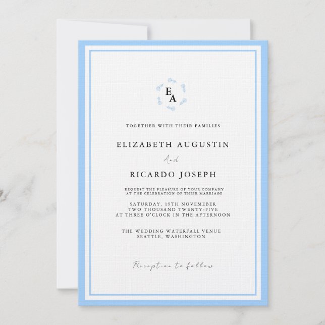 Invitación Boda de guiones elegantes y Moda (Anverso)
