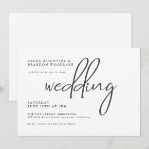 Invitación Boda de guiones Minimalistas modernos y sencillos