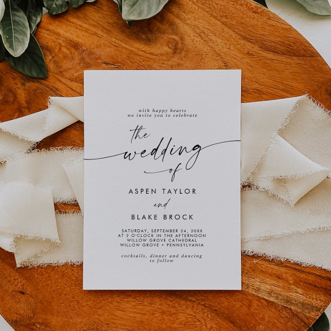 Invitación Boda de guiones modernos (Subido por el creador)