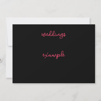 Invitación Boda de guiones negro y rosa