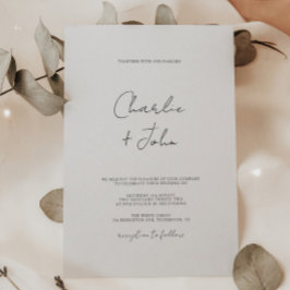 Invitación Boda de guiones sencillo y moderno